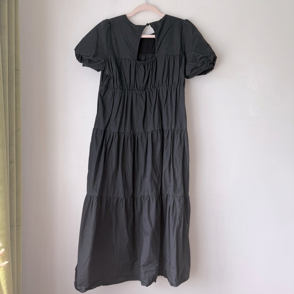 Mod Ref Black Tiered Midi Dress M - Picture 4 of 4